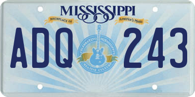 MS license plate ADQ243