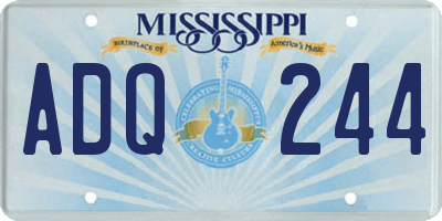MS license plate ADQ244