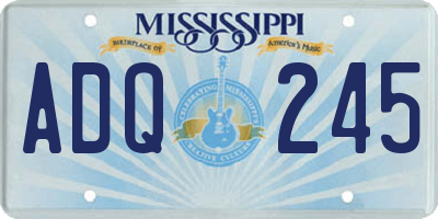MS license plate ADQ245
