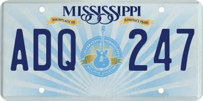 MS license plate ADQ247