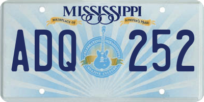 MS license plate ADQ252
