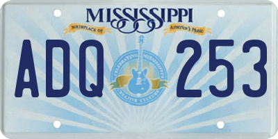 MS license plate ADQ253