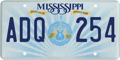 MS license plate ADQ254