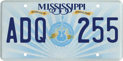 MS license plate ADQ255