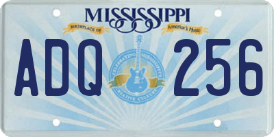 MS license plate ADQ256