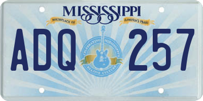 MS license plate ADQ257