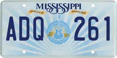 MS license plate ADQ261