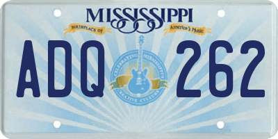 MS license plate ADQ262