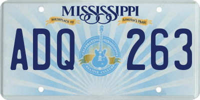 MS license plate ADQ263