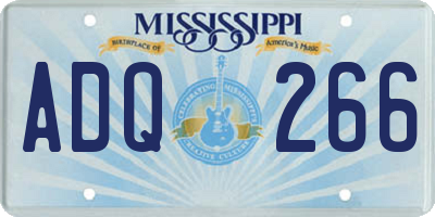 MS license plate ADQ266