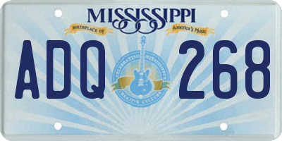 MS license plate ADQ268