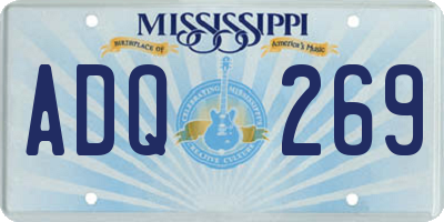 MS license plate ADQ269