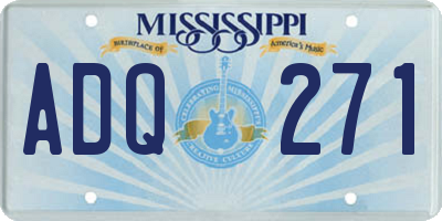 MS license plate ADQ271