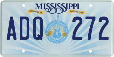 MS license plate ADQ272