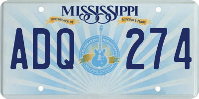 MS license plate ADQ274