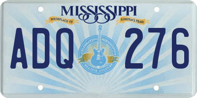 MS license plate ADQ276