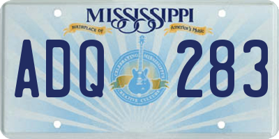 MS license plate ADQ283