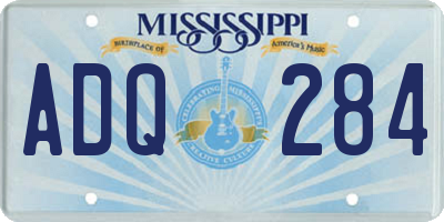 MS license plate ADQ284