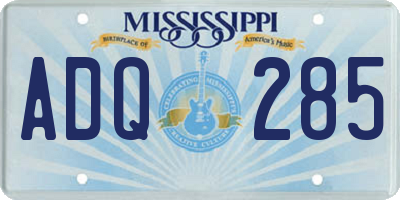 MS license plate ADQ285