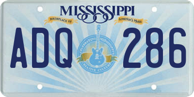 MS license plate ADQ286