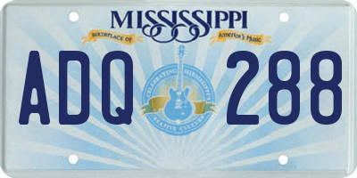 MS license plate ADQ288