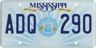 MS license plate ADQ290