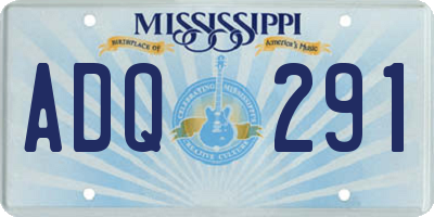 MS license plate ADQ291