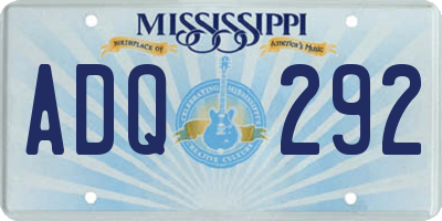 MS license plate ADQ292