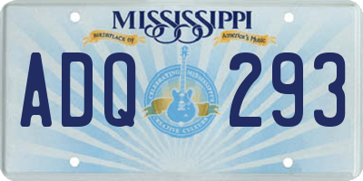 MS license plate ADQ293