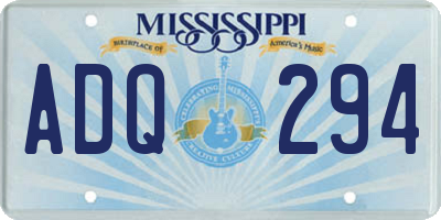 MS license plate ADQ294