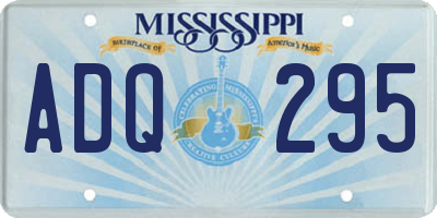MS license plate ADQ295