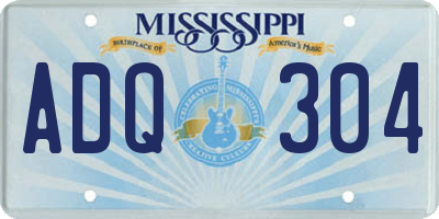 MS license plate ADQ304