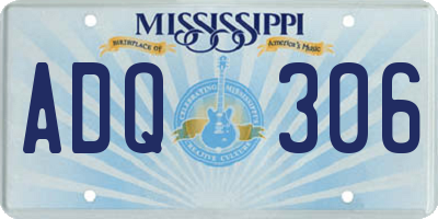 MS license plate ADQ306