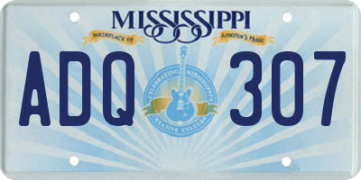 MS license plate ADQ307