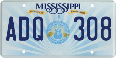 MS license plate ADQ308