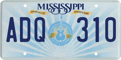 MS license plate ADQ310