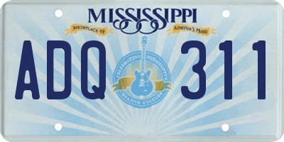 MS license plate ADQ311