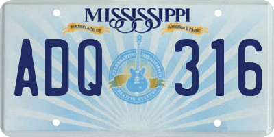 MS license plate ADQ316