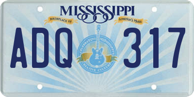 MS license plate ADQ317