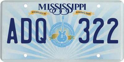 MS license plate ADQ322