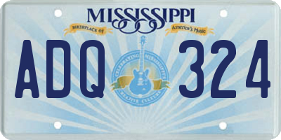 MS license plate ADQ324