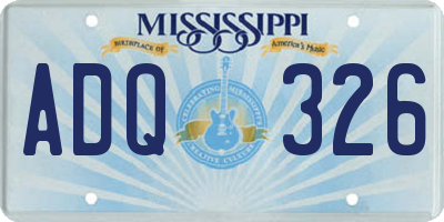 MS license plate ADQ326