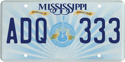 MS license plate ADQ333
