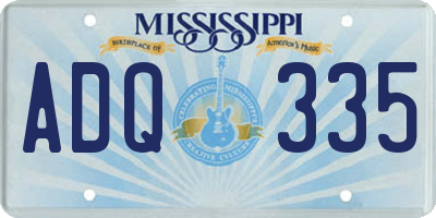 MS license plate ADQ335