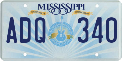 MS license plate ADQ340