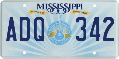 MS license plate ADQ342