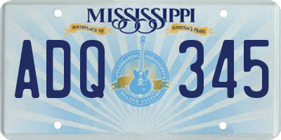 MS license plate ADQ345