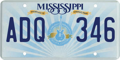 MS license plate ADQ346