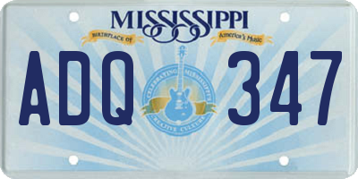 MS license plate ADQ347