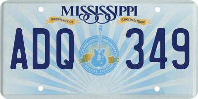 MS license plate ADQ349